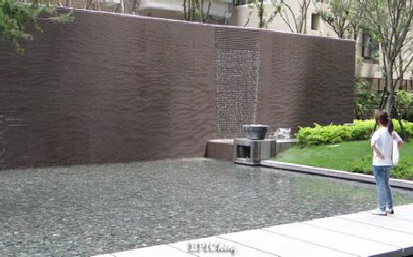 竹北豪宅超長水雕水牆 不同流速水光情境