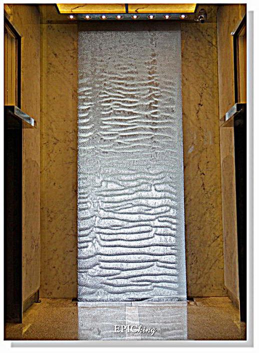 Enterprise Headquater Taiwan_Translucent Water Sculpture Curtain- water wave slow moving down