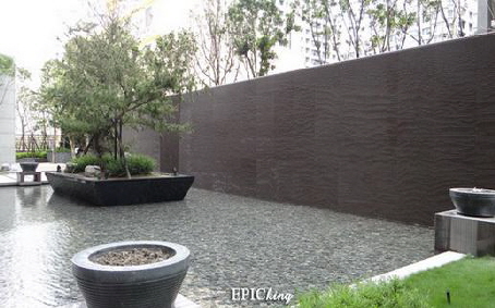 竹北豪宅超長水雕水牆＆極簡風清澈水景