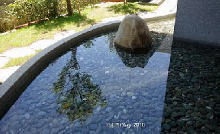 來迎觀音池蓮座湧泉之水光倒影